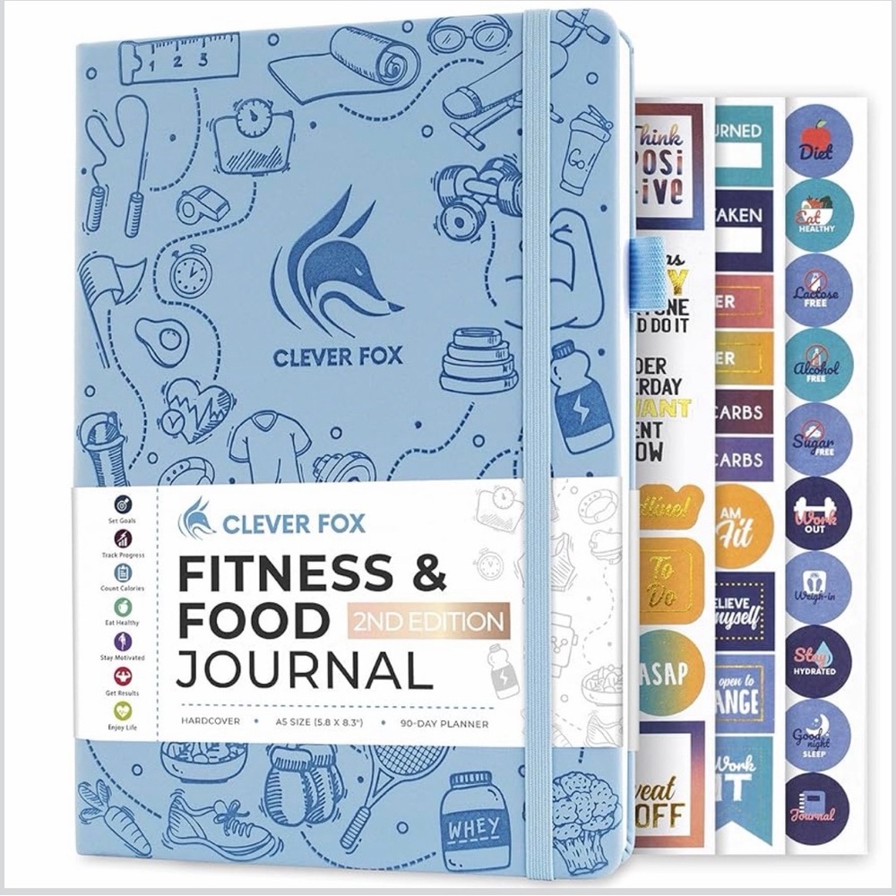 Clever Fox Fitness & Food Journal Nutrition & Workout Planner Exercise Log Book